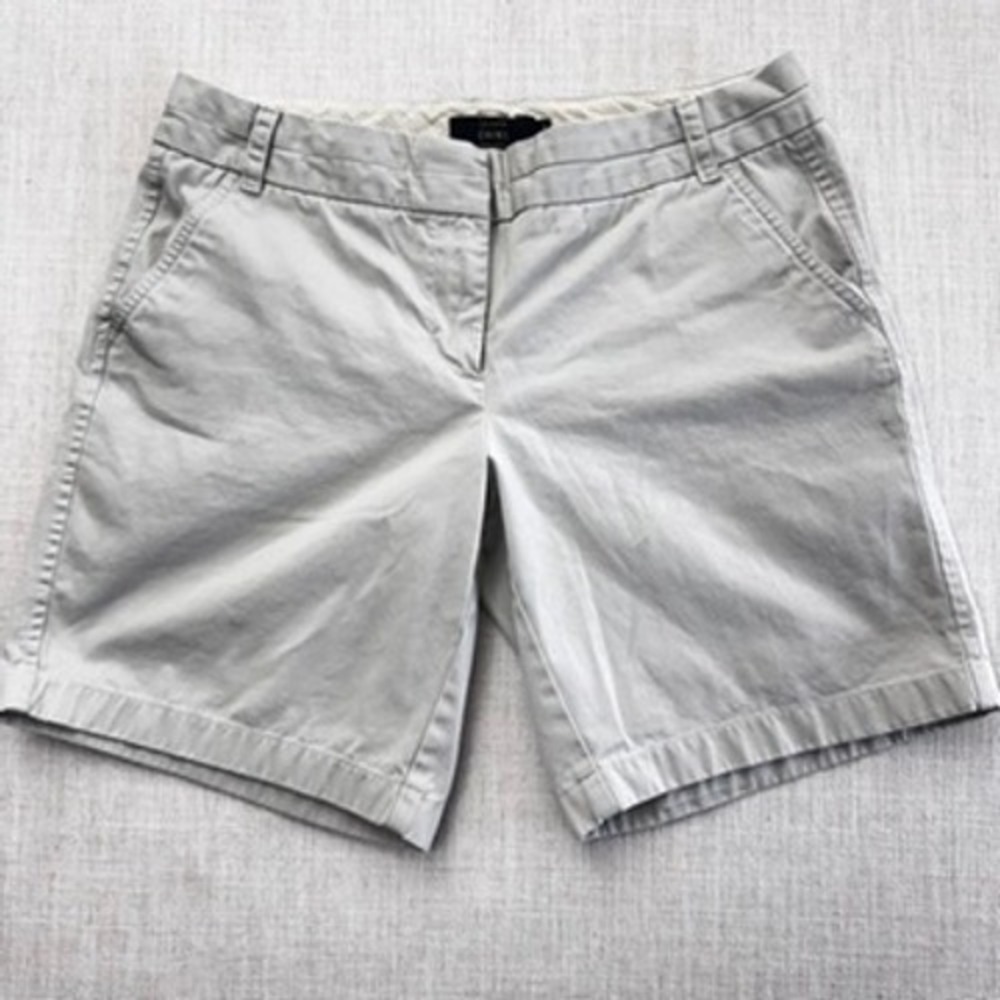 J Crew Chino Shorts Womens Size 10 Lot 2 Tan & Khaki Cotton Mid Rise 5 In Inseam
